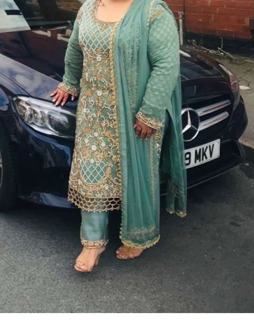 Green & Gold Asian Outfit