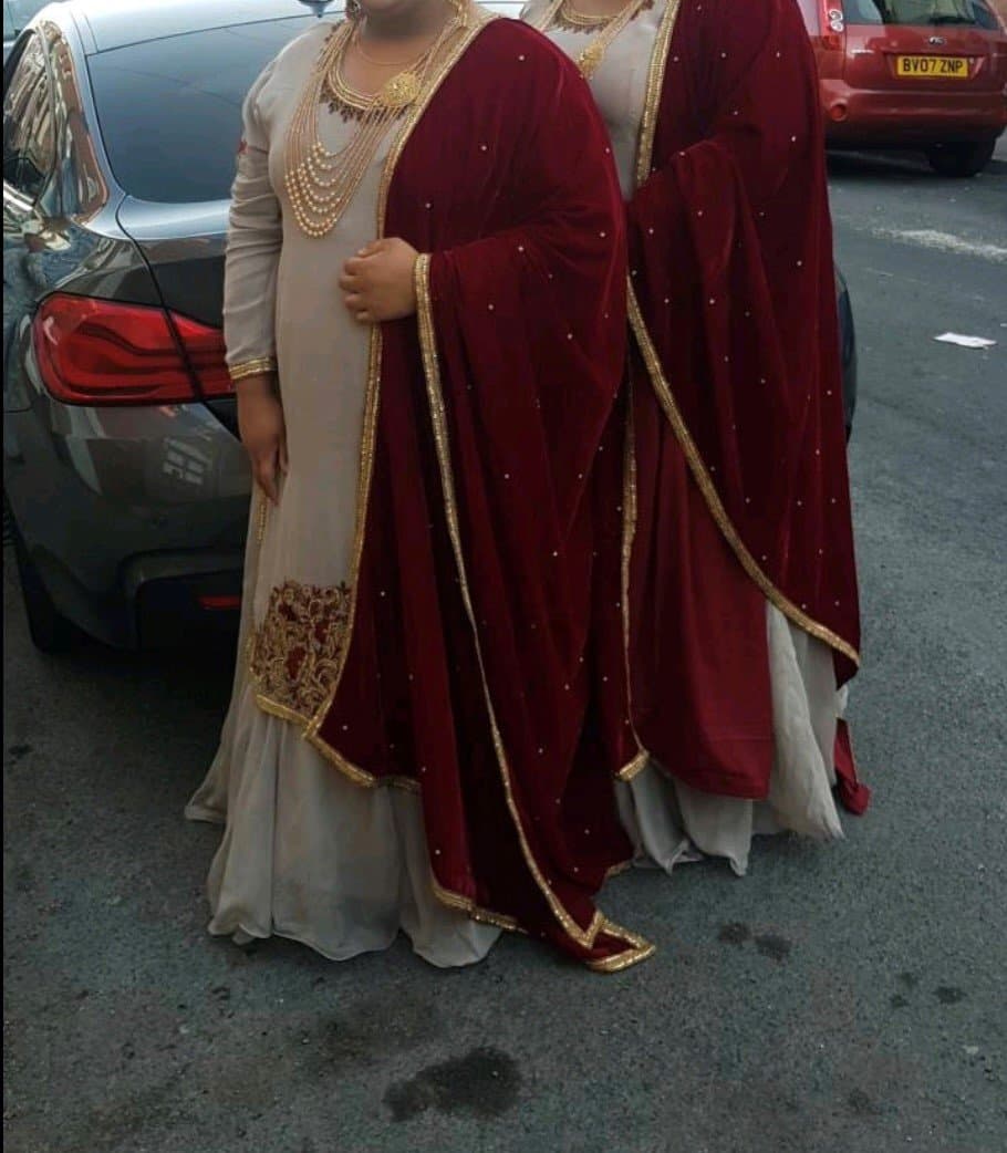 Grey and Maroon Asian Outfit