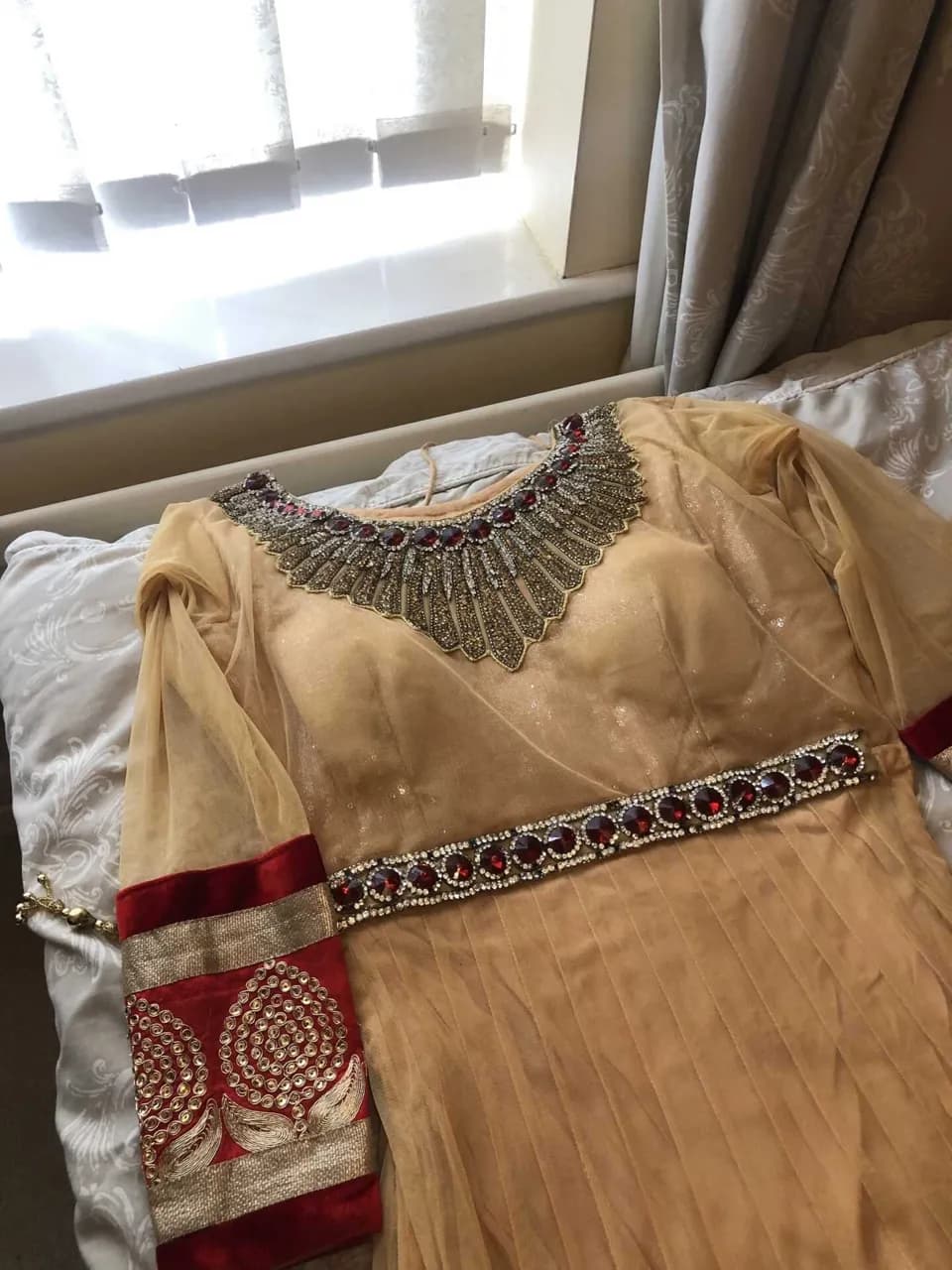 Gold and Red Long Frock thumbnail 2