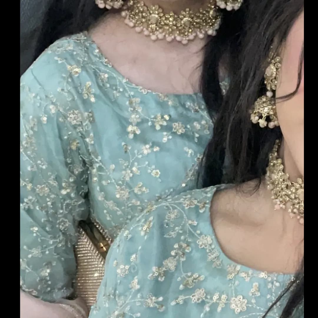 Mint blue and pink bridesmaid outfit thumbnail 2