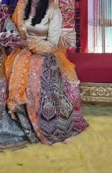 Women’s mehndi colourful wedding dress