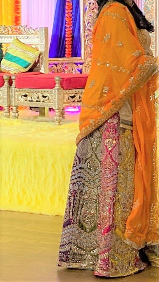 Women’s mehndi colourful wedding dress thumbnail 2
