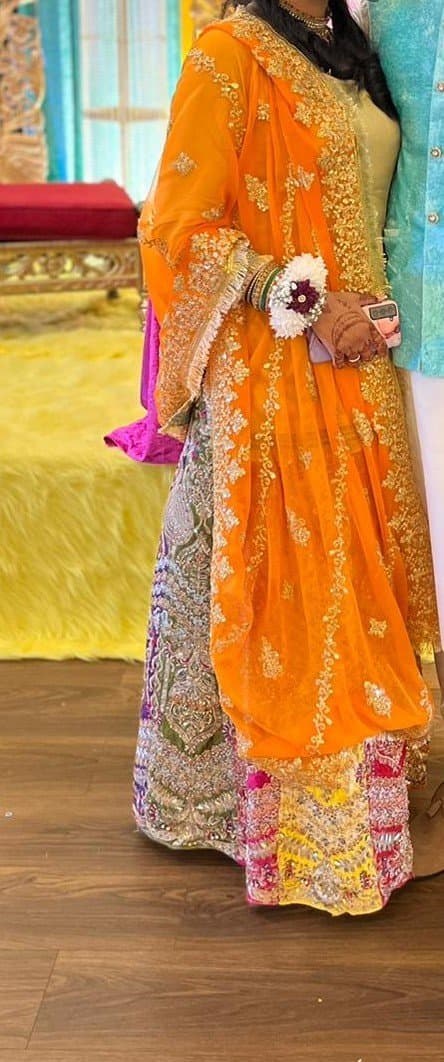 Women’s mehndi colourful wedding dress thumbnail 3