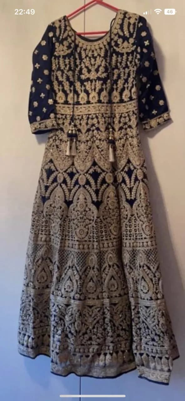 Blue Navy and Gold Party/Wedding dress