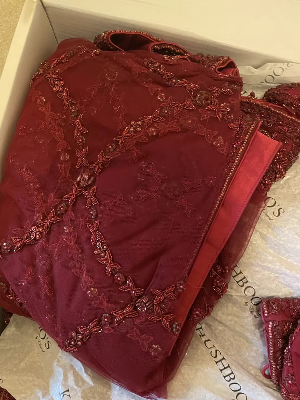 Red bridal lehenga khusboos by chaand thumbnail 6