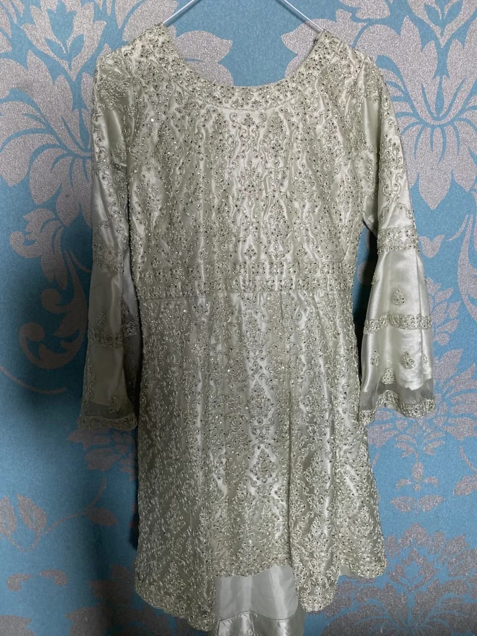 mint green shararah wedding dress