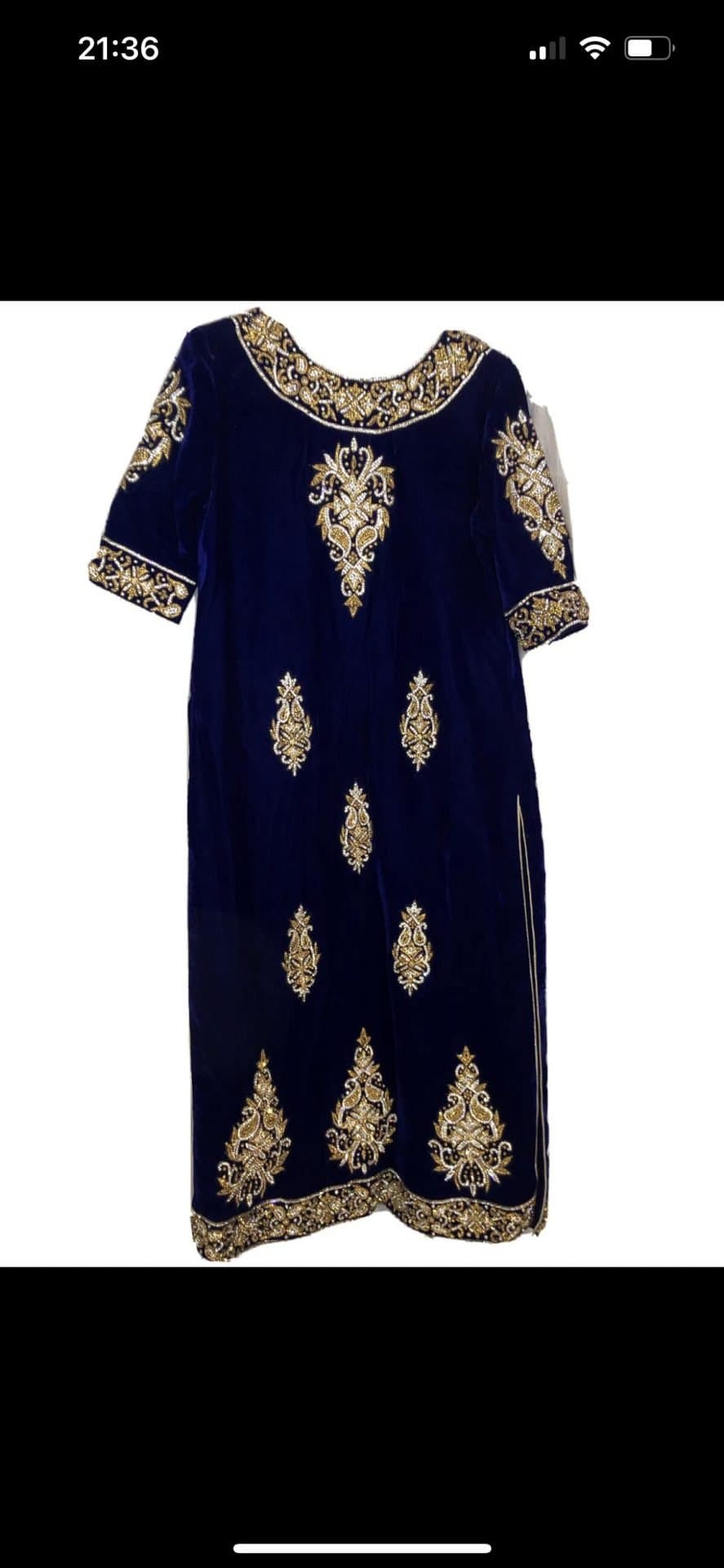 Blue/Gold Embellished Lengha thumbnail 8