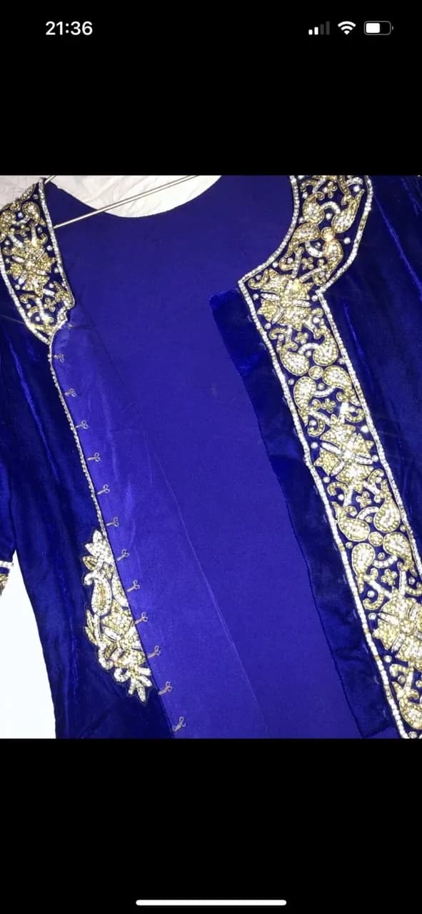 Blue/Gold Embellished Lengha thumbnail 7