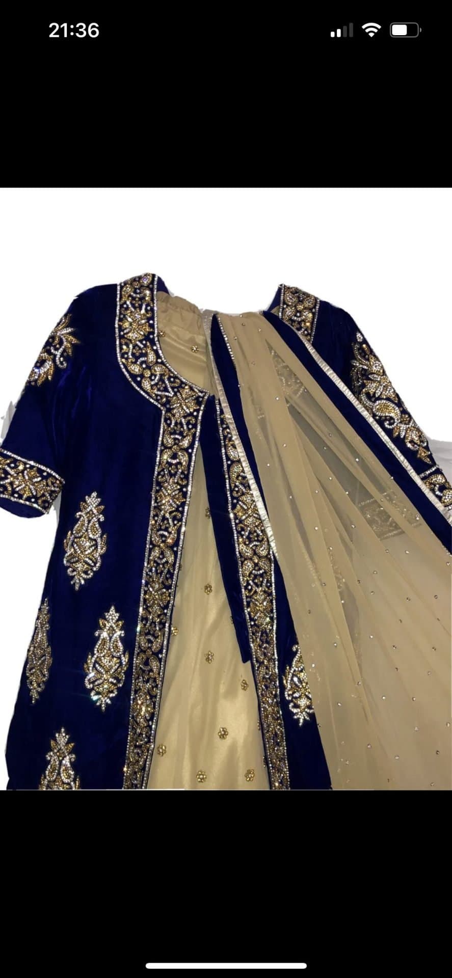 Blue/Gold Embellished Lengha thumbnail 6