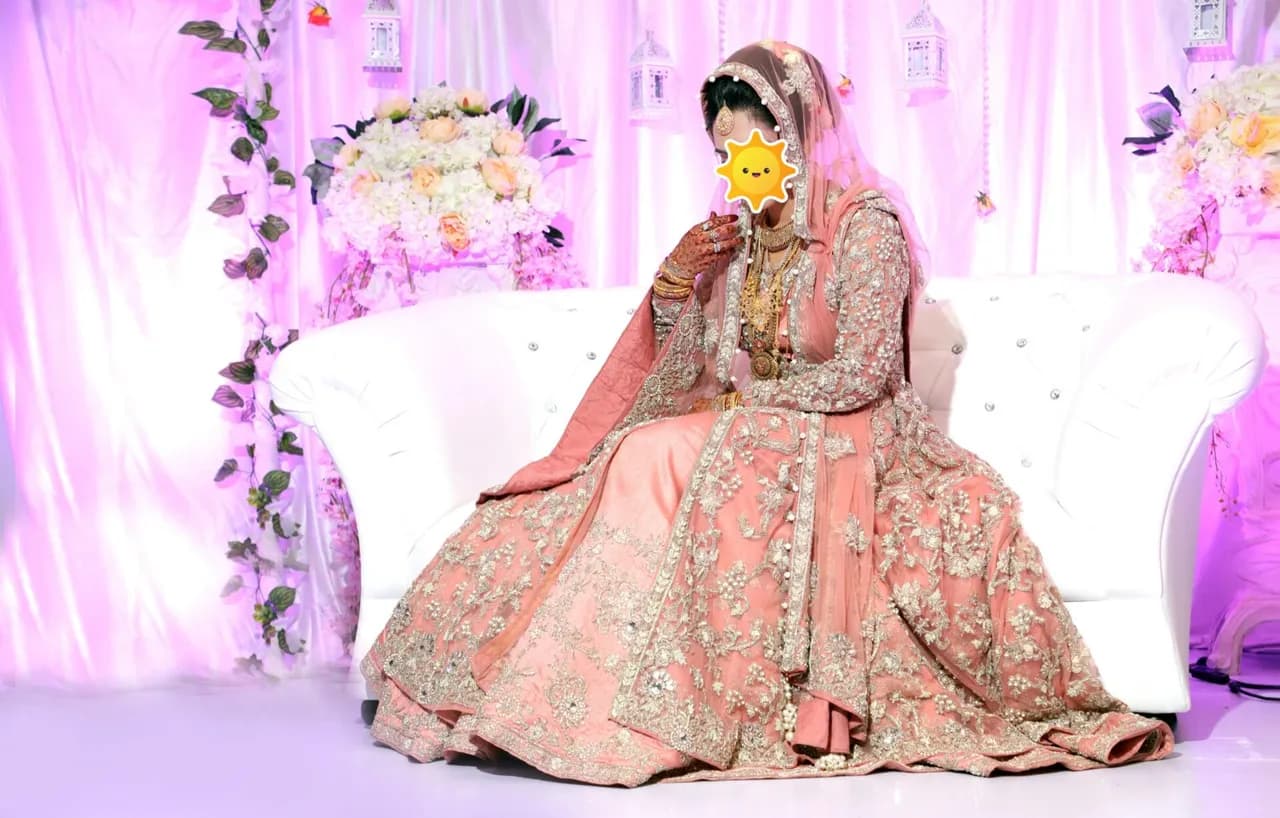 Peach Pakistani Bridal Gown