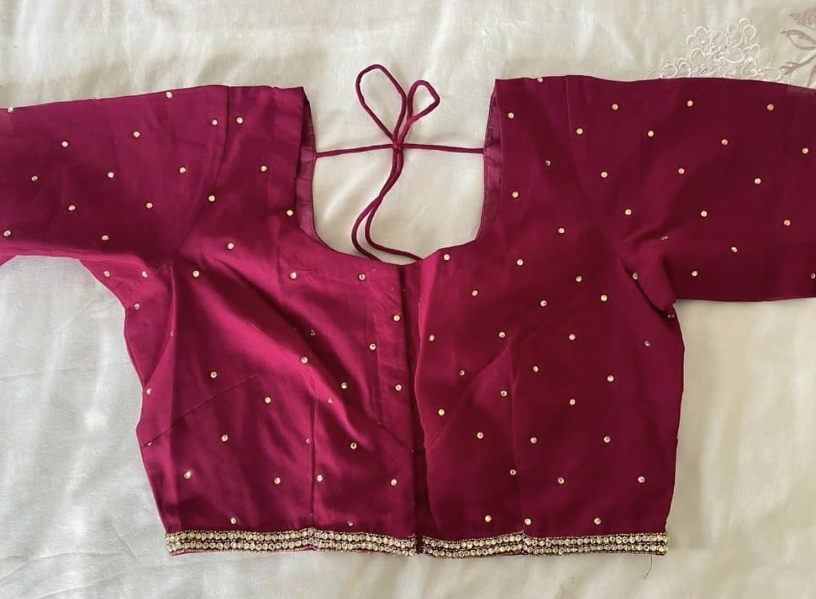 Magenta saree thumbnail 3