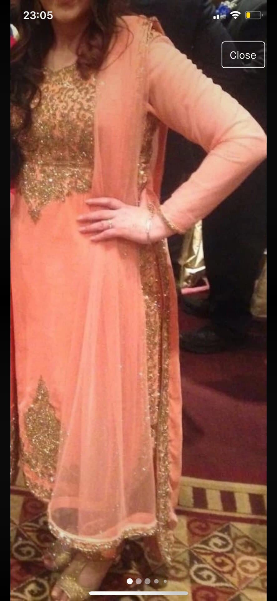 Peach lengha dress thumbnail 2