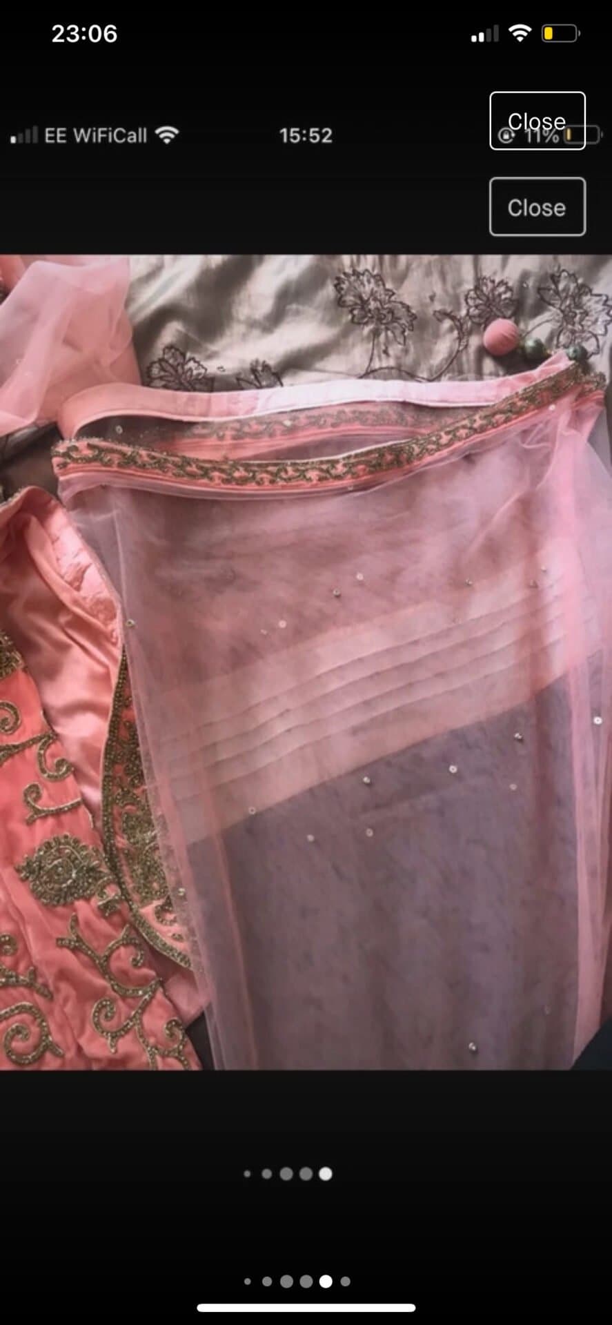 Peach lengha dress thumbnail 4