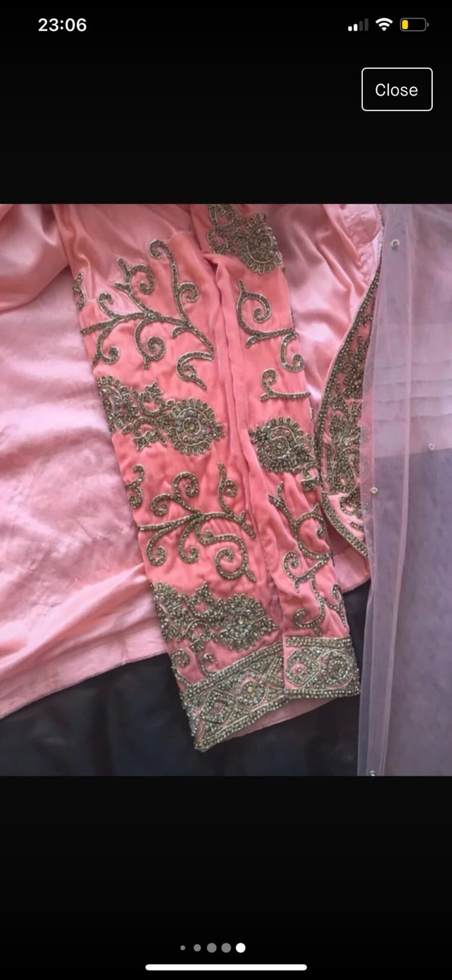 Peach lengha dress thumbnail 5