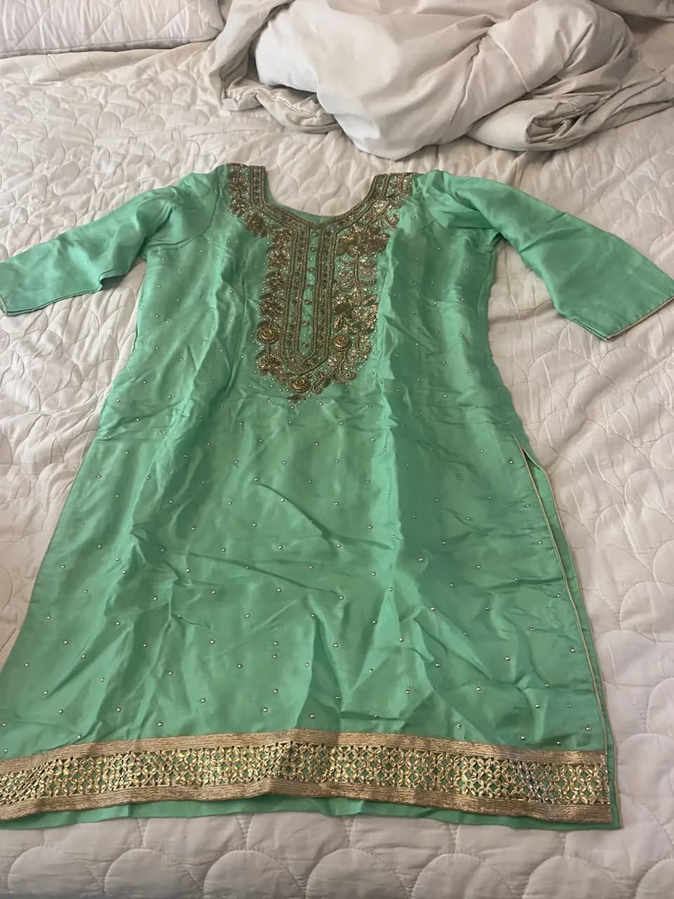 Stunning green shalwar suit