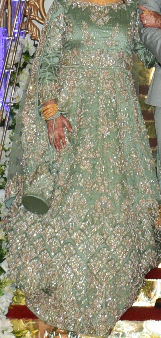 Mint Green and Tea Pink Bridal Dress thumbnail 4