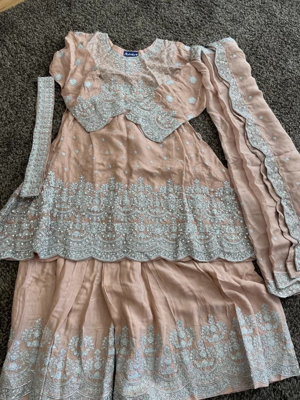 Pink sharara dress set thumbnail 2