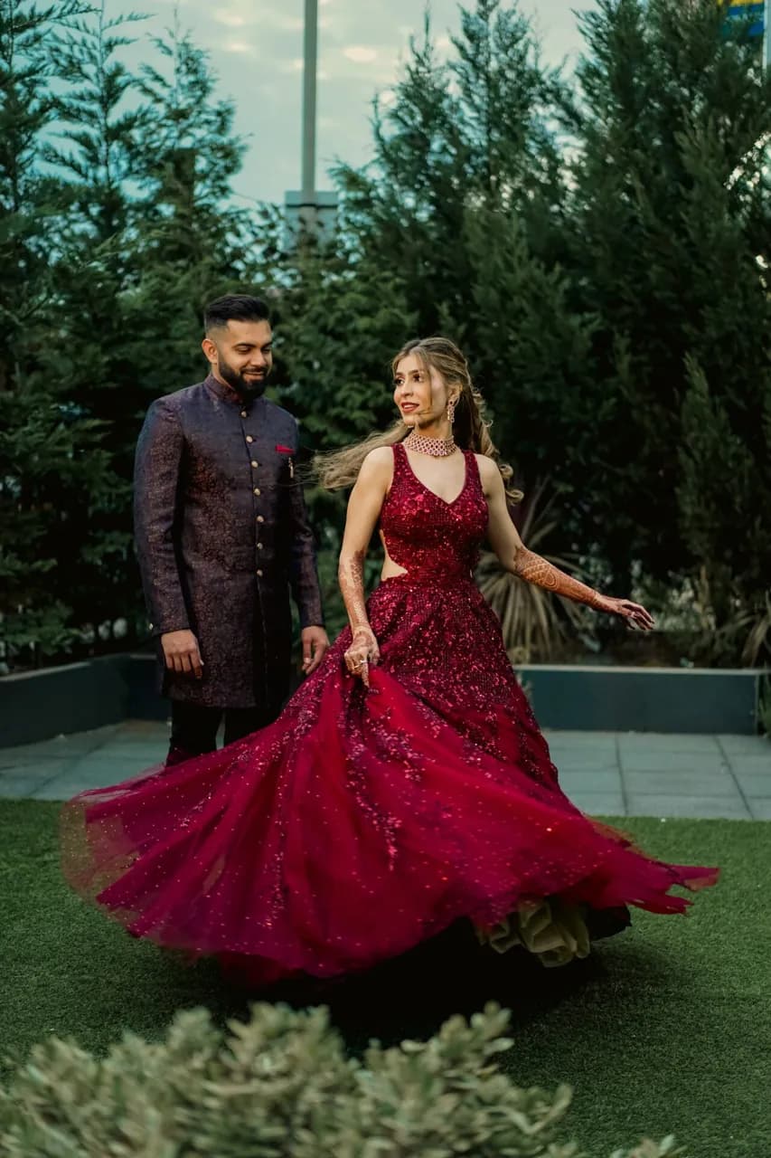 Red cocktail dress thumbnail 3