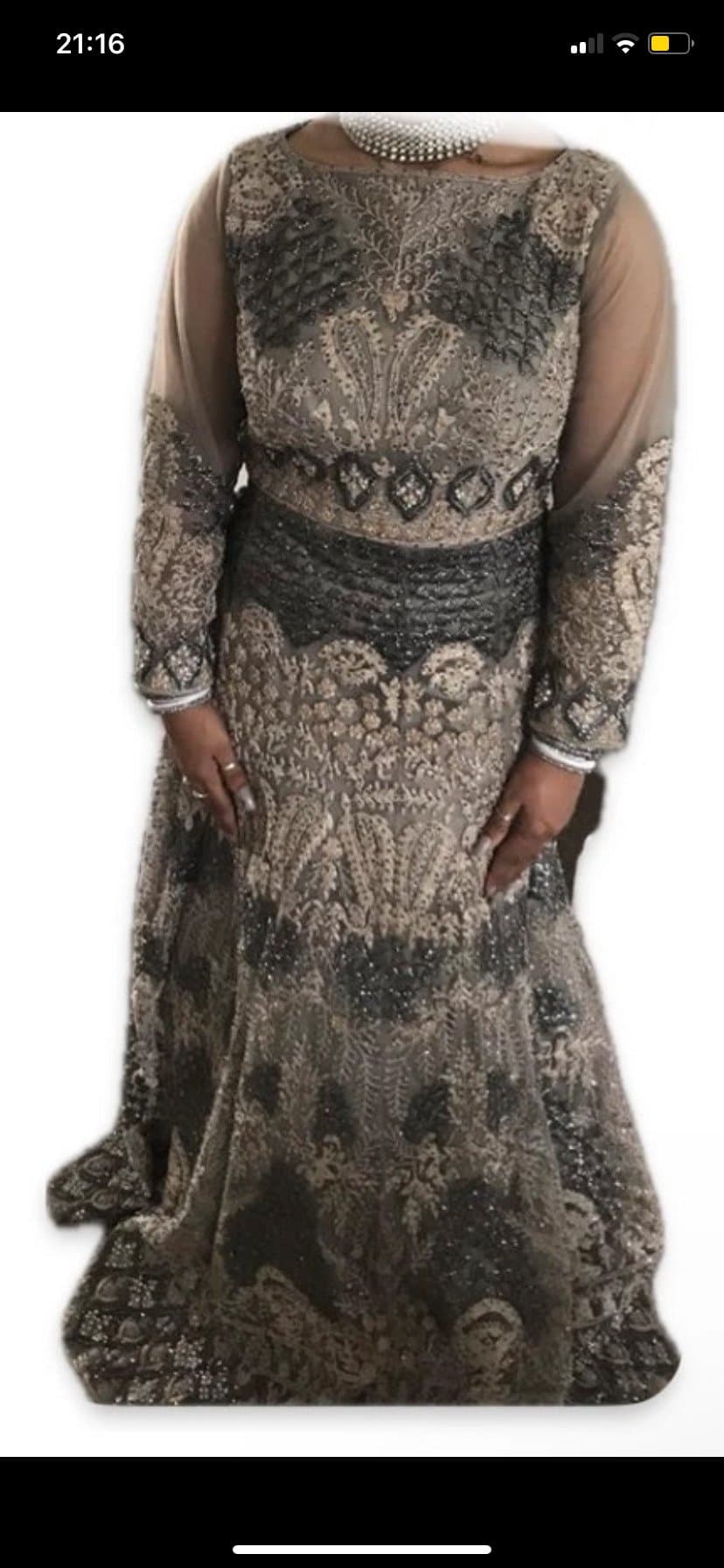 Blue/ grey Walima gown/dress thumbnail 3
