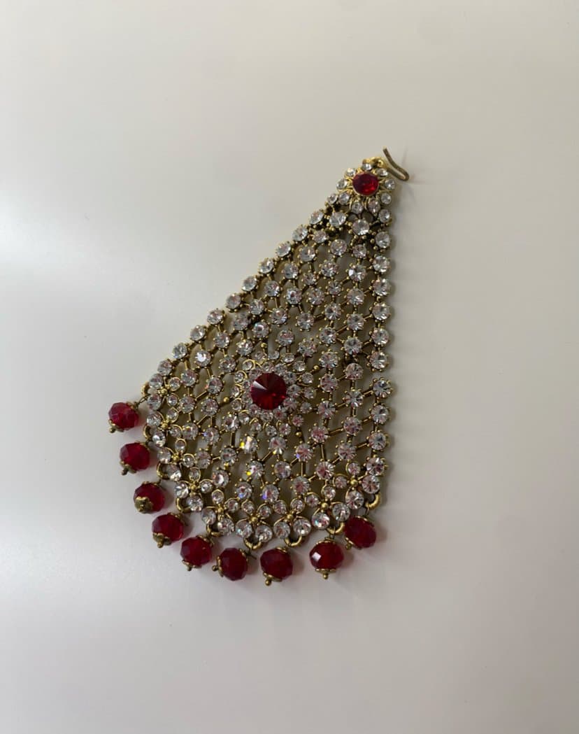 Antique gold, silver and red full bridal set thumbnail 3
