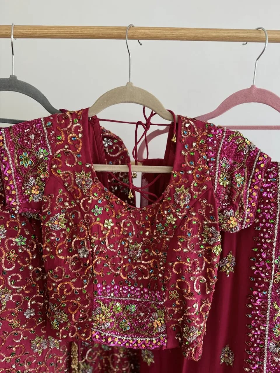 Wine lengha thumbnail 7