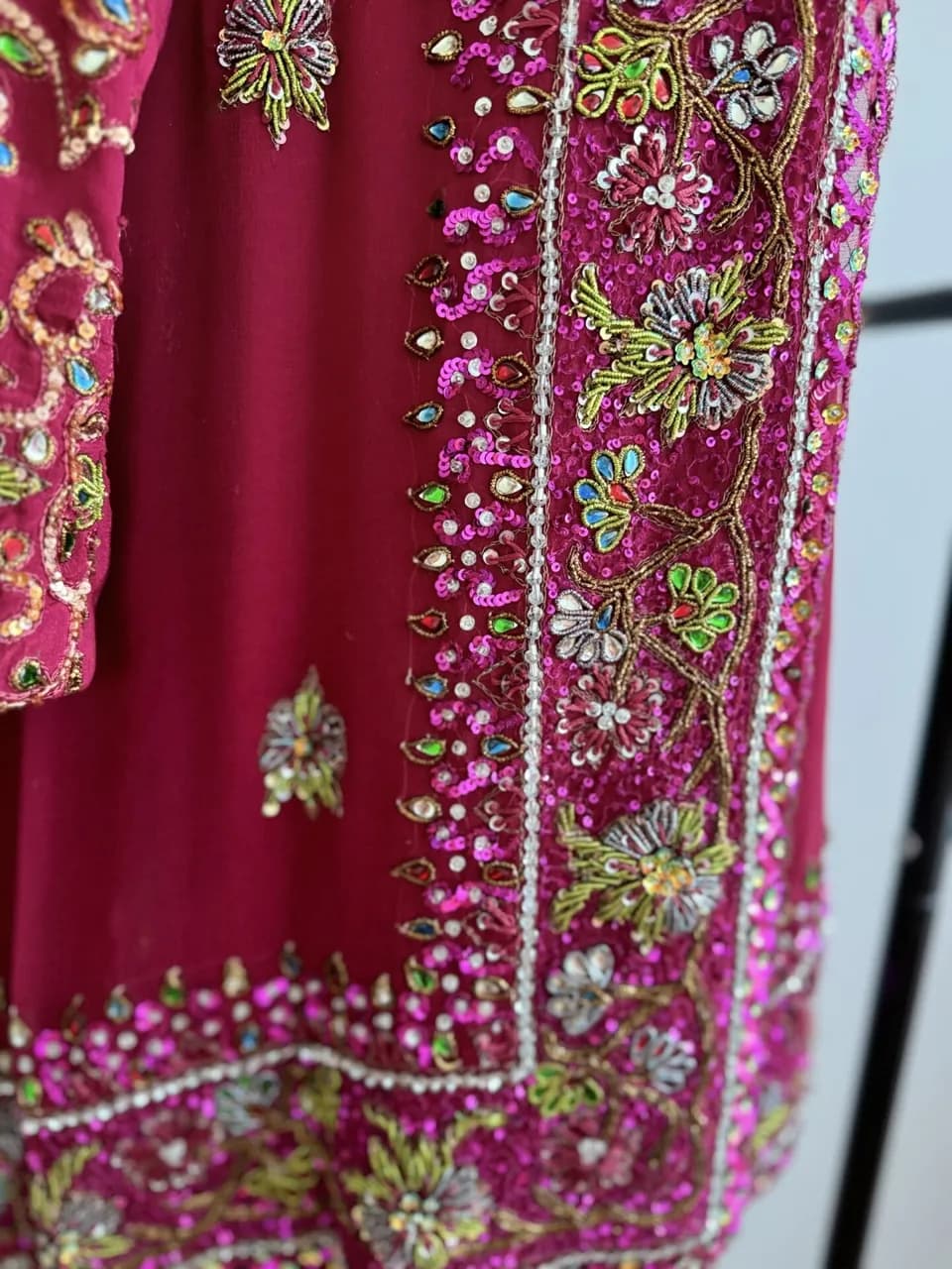 Wine lengha thumbnail 5