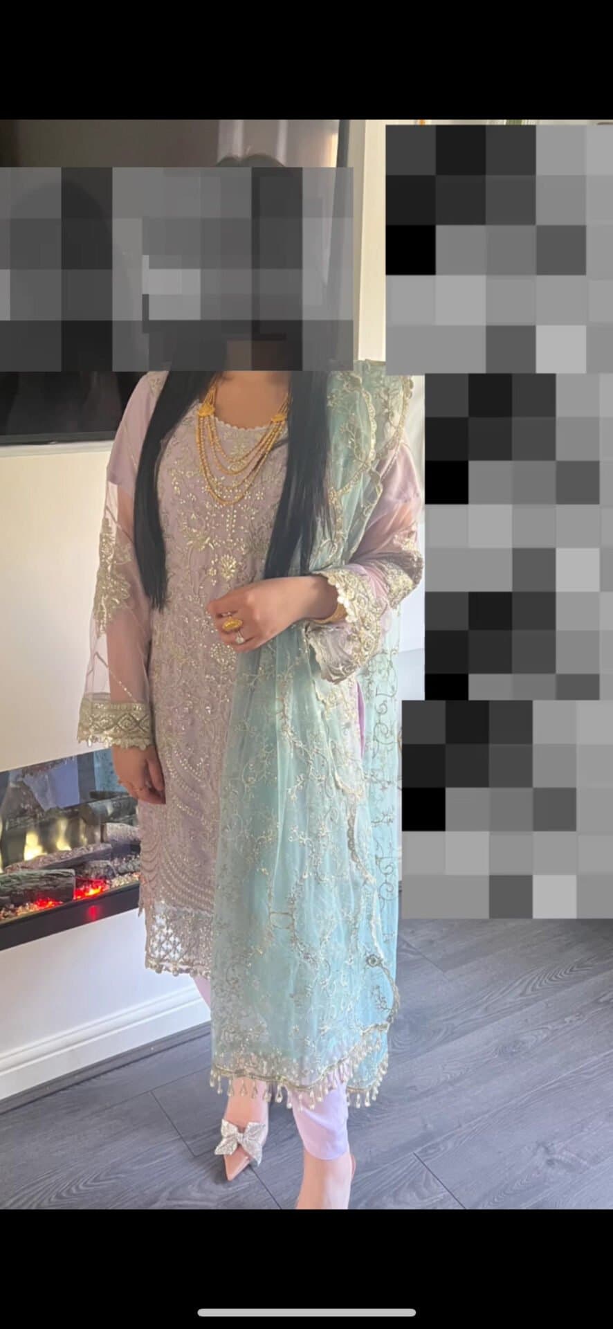 Lilac & mint sequins outfit