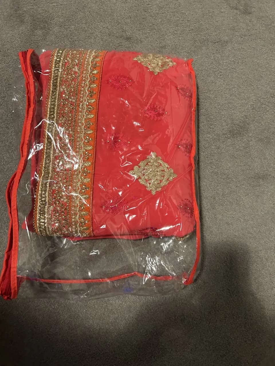 Pink embroidered saree