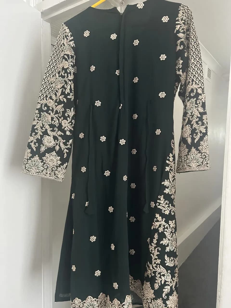 Bottle green kameez and lengha