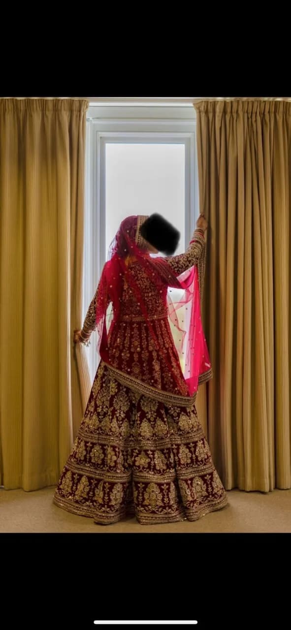 Red Bridal Lengha Dress thumbnail 2