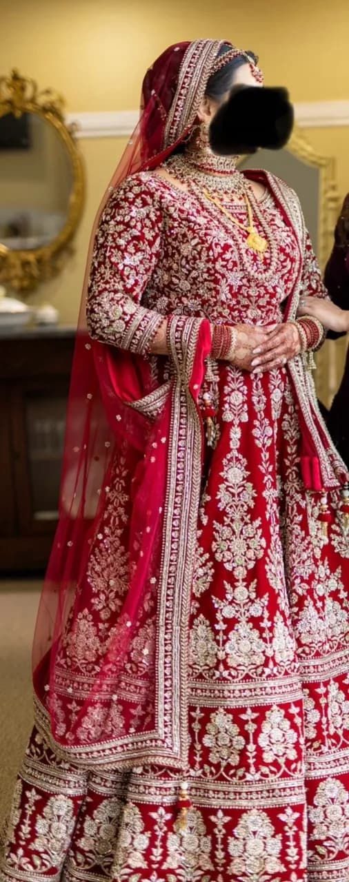 Red Bridal Lengha Dress thumbnail 4