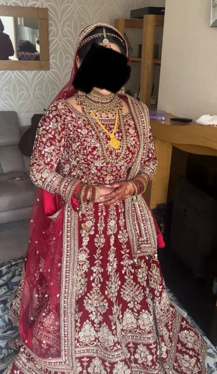 Red Bridal Lengha Dress thumbnail 3