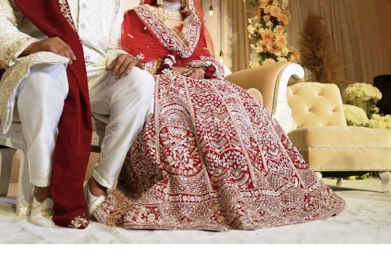 Asian bridal lengha thumbnail 5