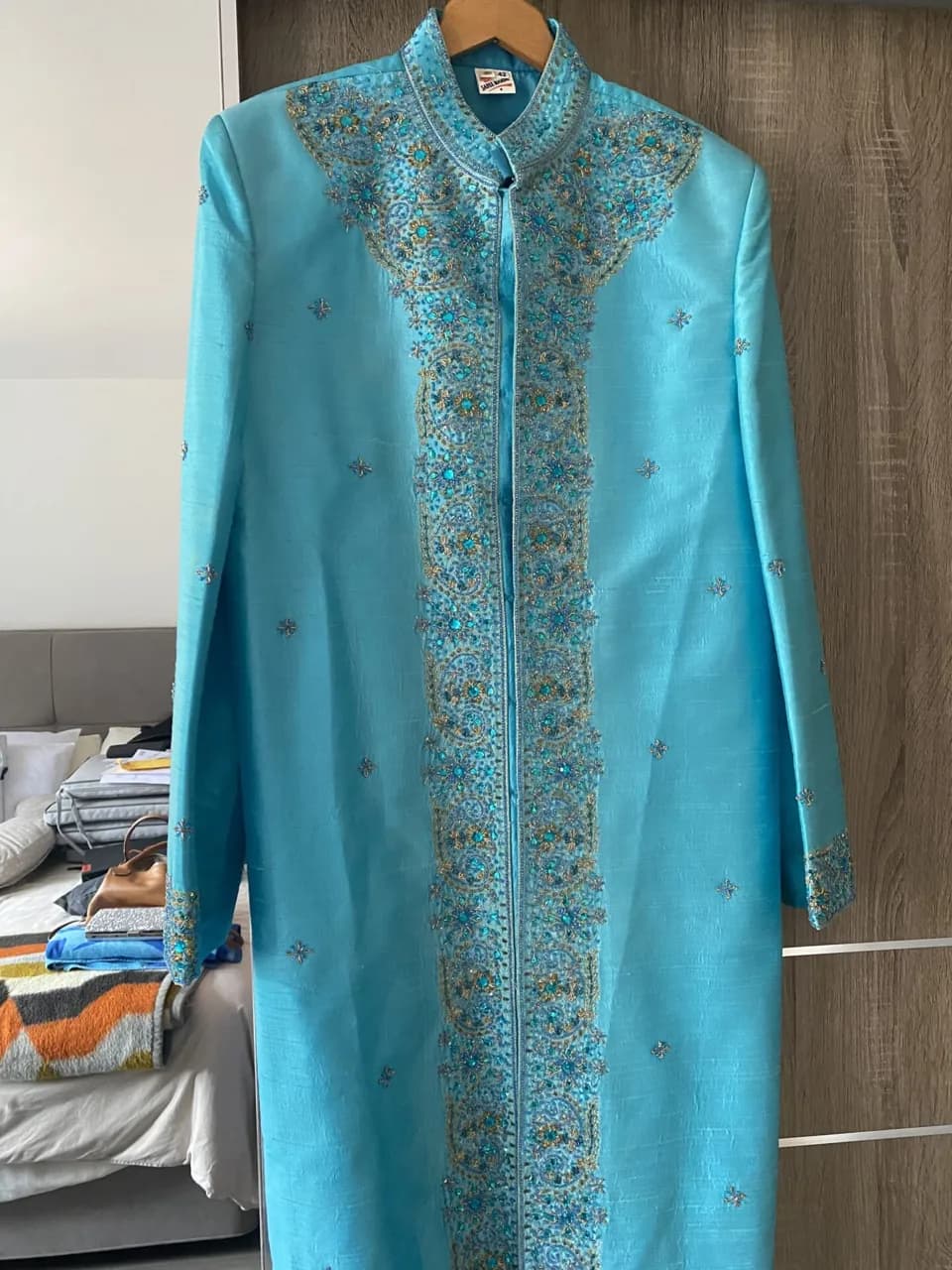 Shirwani Suit Men’s Turquoise thumbnail 2