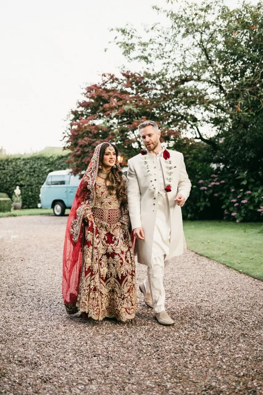 Suffuse Red &amp; Gold Bridal Gown XS thumbnail 6