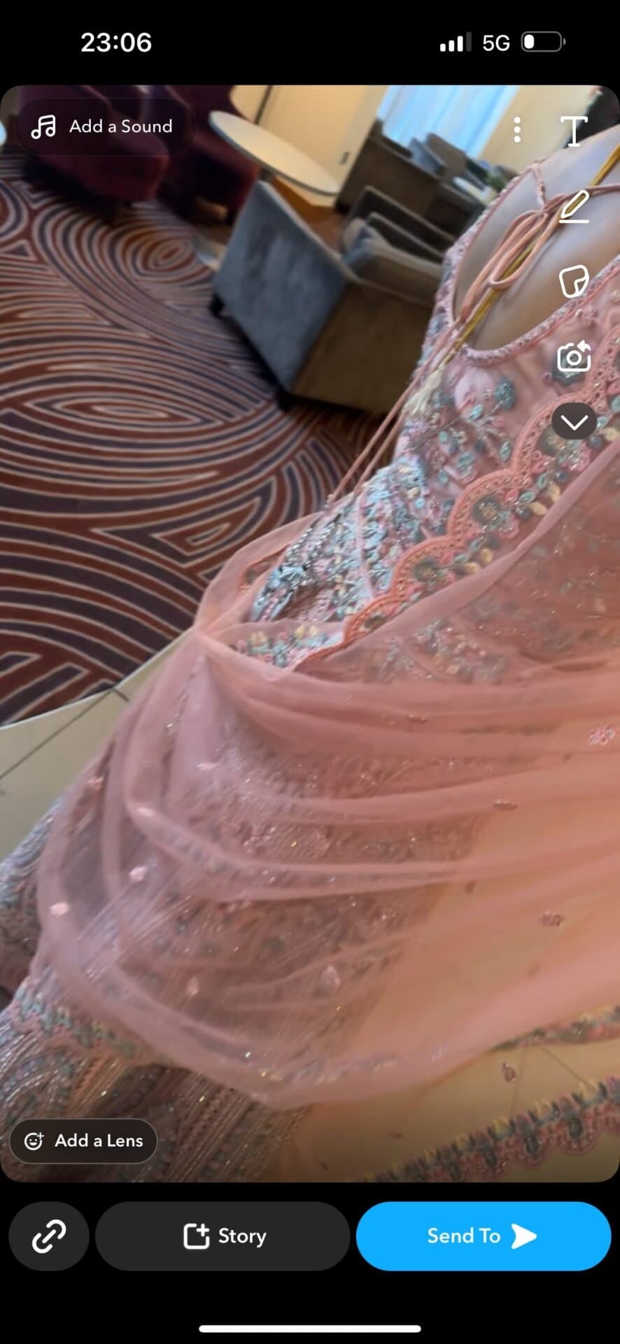 Pastel pink lehnga thumbnail 3