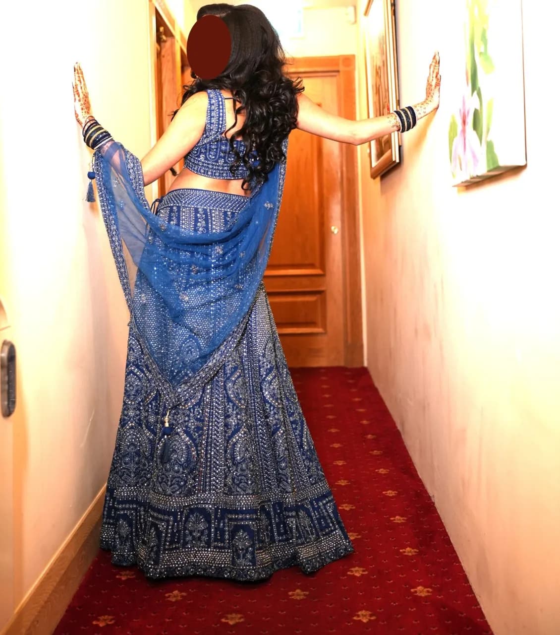 Lovely blue lengha ideal for reception thumbnail 2