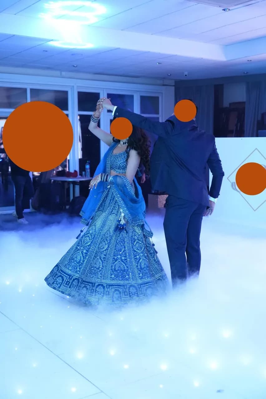 Lovely blue lengha ideal for reception thumbnail 5