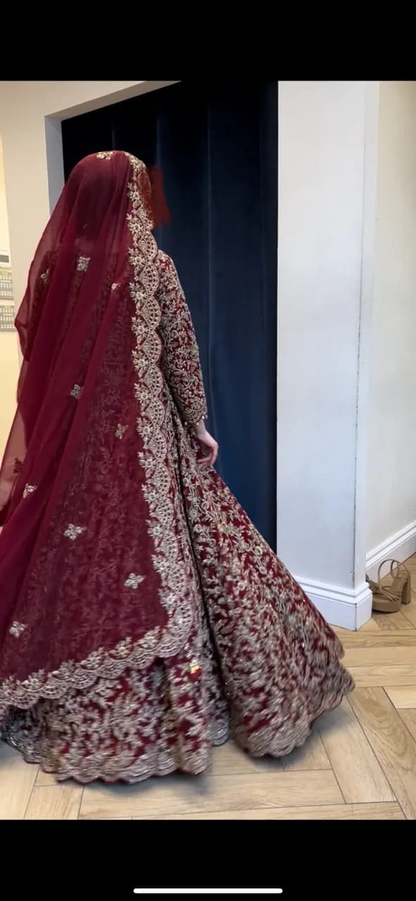 Maroon/Red Bridal Dress thumbnail 8
