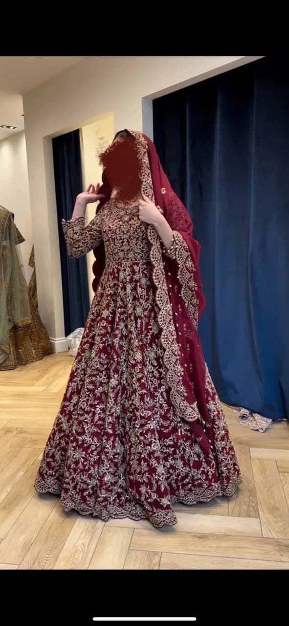 Maroon/Red Bridal Dress thumbnail 2
