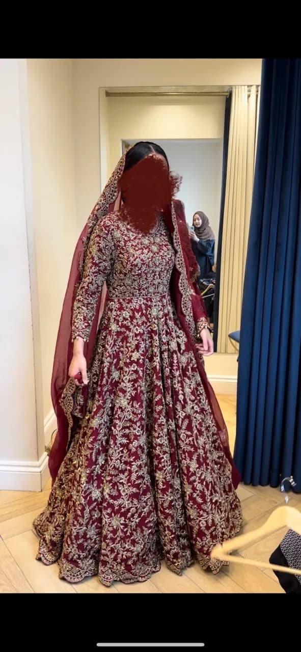 Maroon/Red Bridal Dress thumbnail 4
