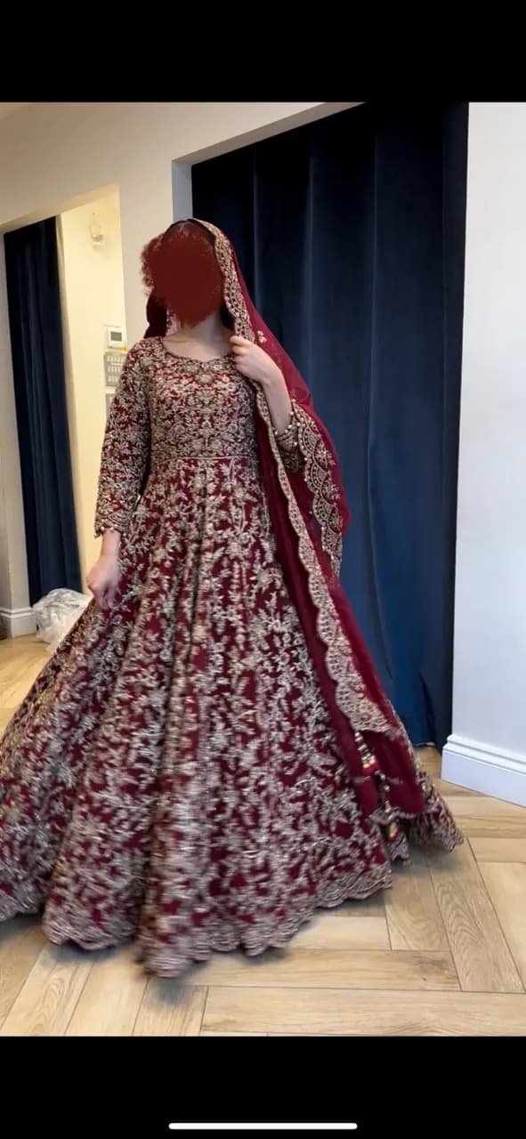 Maroon/Red Bridal Dress