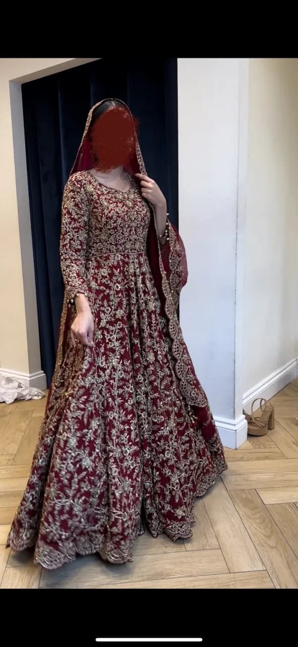 Maroon/Red Bridal Dress thumbnail 5