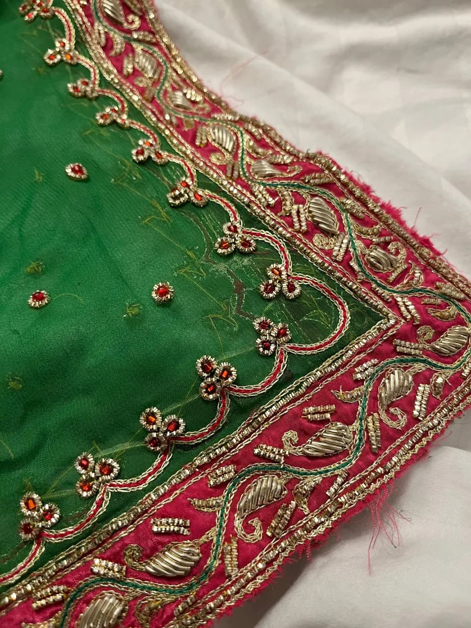 Green Shalwar Kameez with Dupatta thumbnail 5