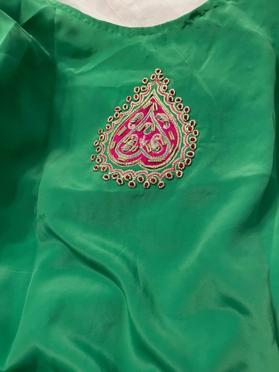 Green Shalwar Kameez with Dupatta thumbnail 3