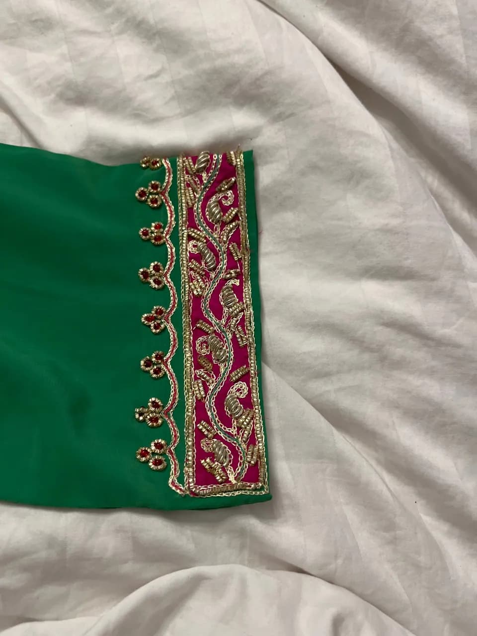 Green Shalwar Kameez with Dupatta thumbnail 4