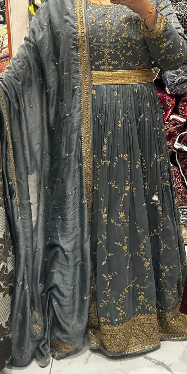 Dark Grey &amp; Gold Long dress
