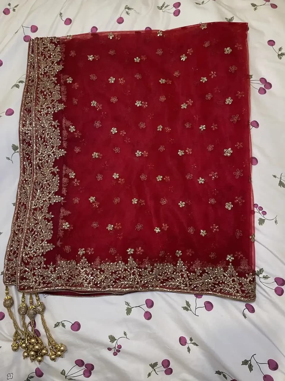 Women's Red and Gold Wedding Lengha thumbnail 4