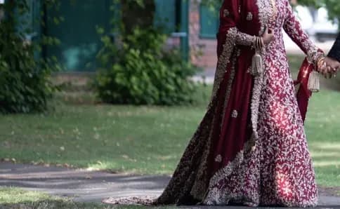 Luxury Red Bridal Lengha with Long Trail - Heavy Hand Embroidery thumbnail 8