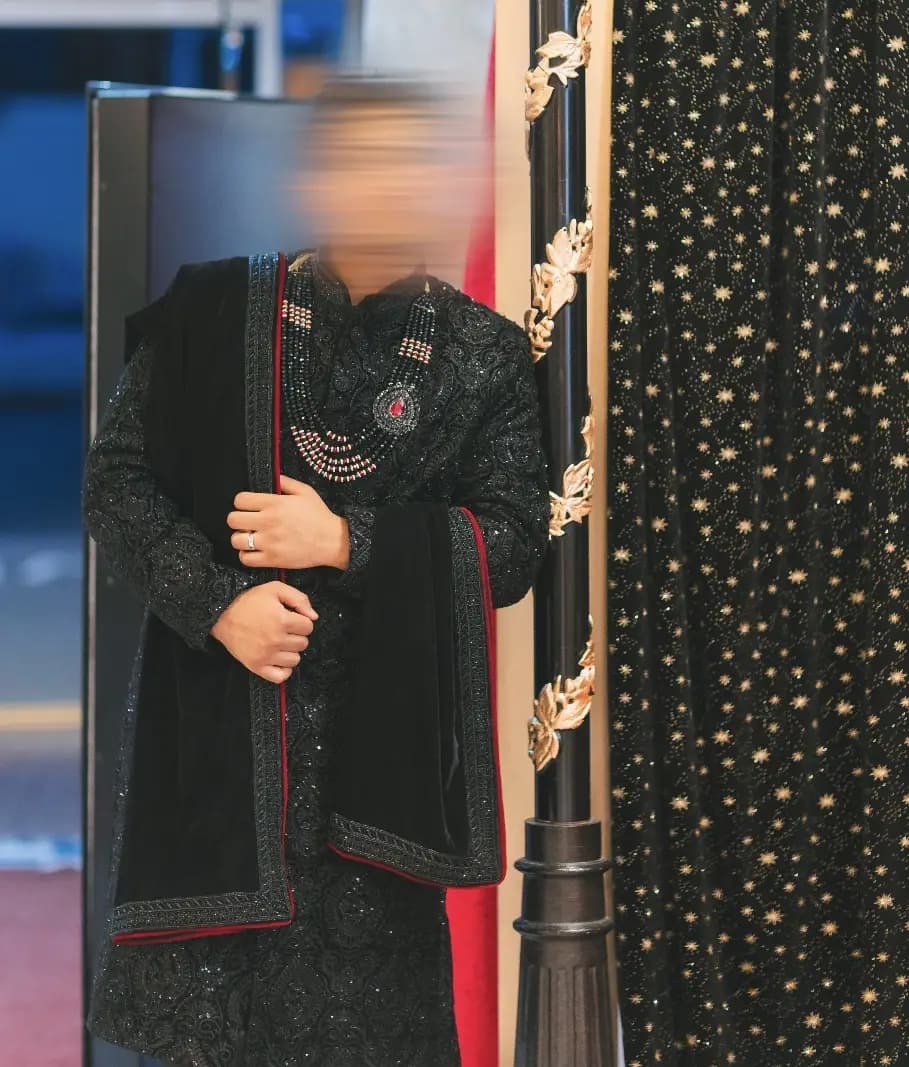 Black Sherwani thumbnail 2